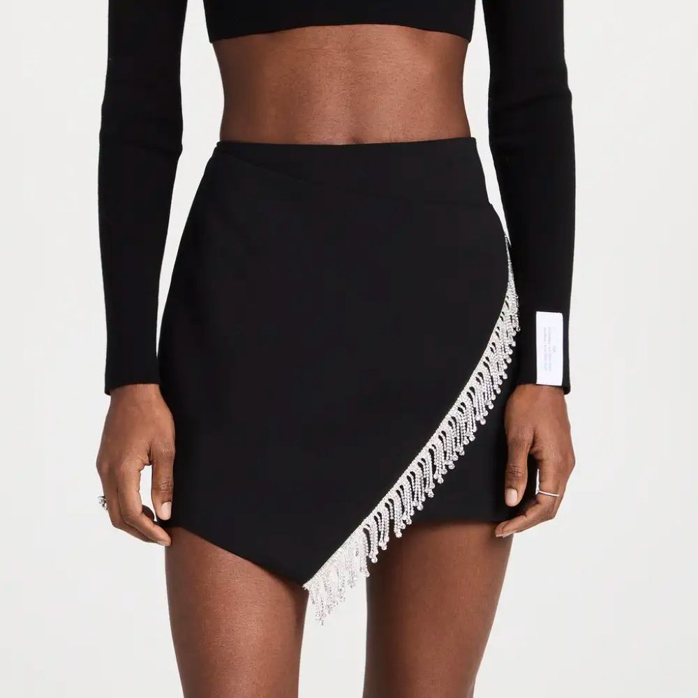 Amanda Uprichard Dante Skort Shopbop Mini Black Crystal Fringe Skirt